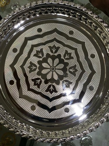 Round Silver Pooja Thali
