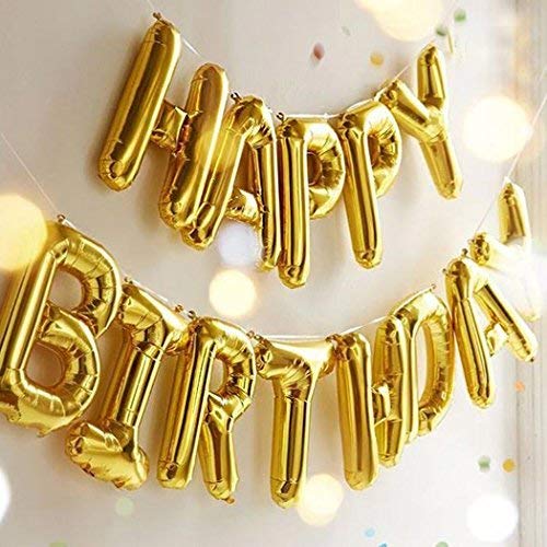 HIPPITY HOP GOLD HAPPY BIRTHDAY FOIL SET PACK OF 1 SET OF 13 LETTER