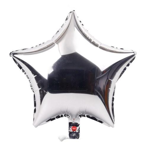 HIPPITY HOP SILVER 18 INCH STAR FOIL BALLOON PACK OF 1 FOR PARTY DECORATION