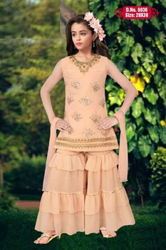 Girls Georgette Sharara Suit, Feature : Eco Friendly, Elegant Design