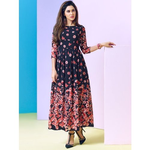 Printed Anarkali Kurtis, Feature : Anti-Wrinkle, Breath Taking Look, Comfortable, Easily Washable