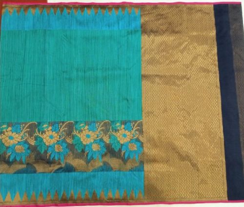 Green Banarasi Dupion Silk Saree, Feature : Dry Cleaning