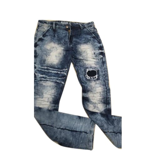 Rugged Mens Fancy Denim Jeans, Technics : Machine Made