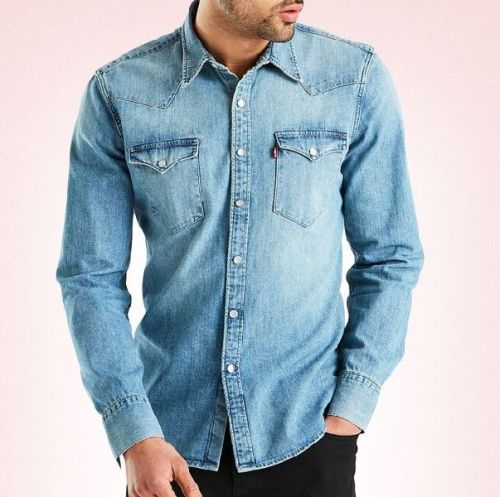 Half Sleeve Mens Denim Shirt, For Anti-Shrink, Anti-Wrinkle, Breathable, Size : XL, XXL