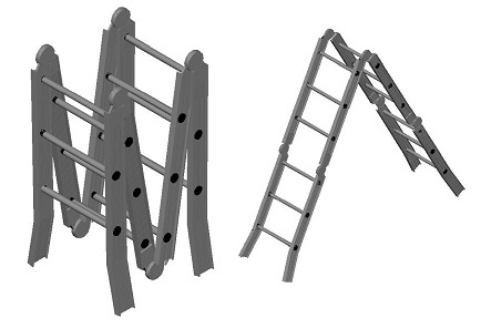 Polished Aluminum Folding Ladder, For Construction, Industrial