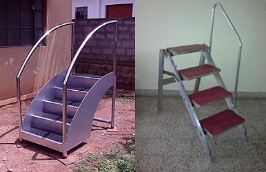 Polished Customized Aluminum Ladder, For Construction, Home, Industrial, Feature : Durable, Fine Finishing