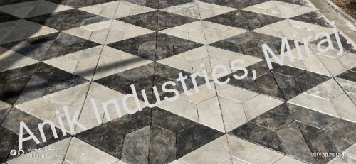 Hexagonal Concrete Diamond Design Paver Block, For Flooring, Size : 6x8inch