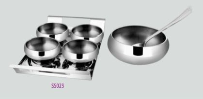 Polished Steel Garden Serving Set, Feature : Light Weight