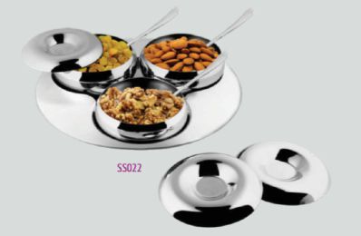 Polished Steel Welcome Serving Set, Feature : Fine Finished