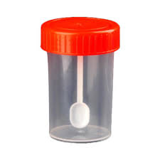 Round Polypropylene Stool Sample Container, For Lab Use, Color : Transparent