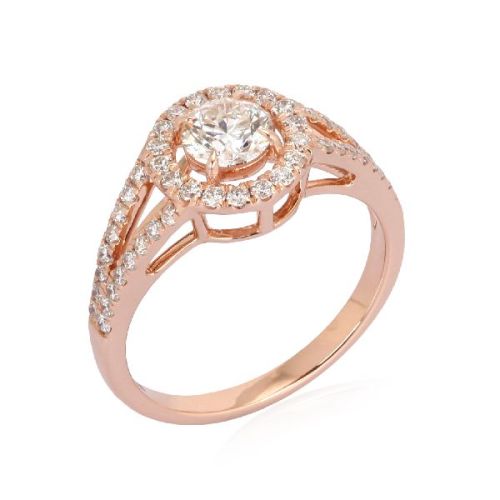 Rose Gold Engagement Solitaire Diamond Ring, Size : 10 To 15mm