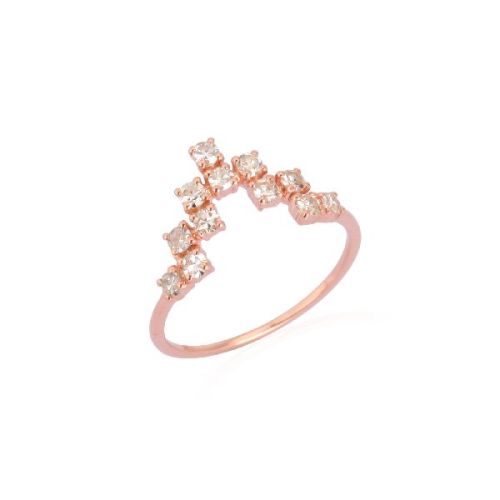 Rose Gold Minimilistic Diamond Ring, For Jewellery Use, Purity : 9k, 14k