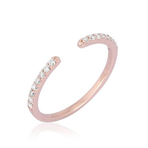 Rose Gold Open Band Diamond Ring, Size : 5 To 2mm