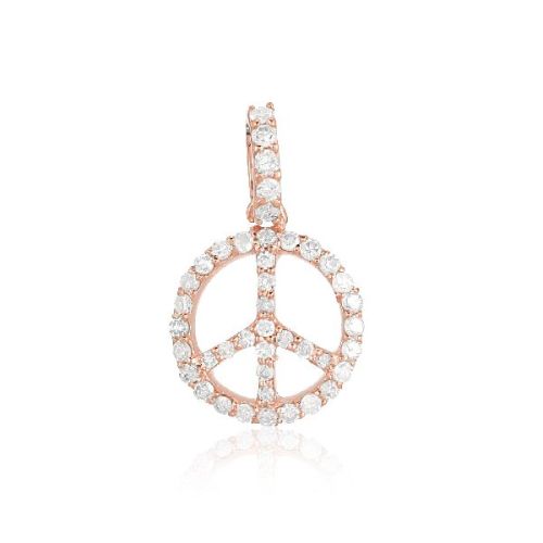 Rose Gold Peace Diamond Pendant