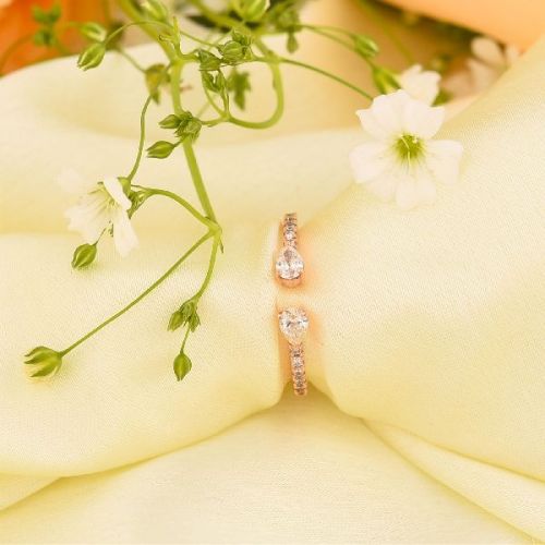 Rose Gold Pear Gap Diamond Ring, Size : 5 To 20mm