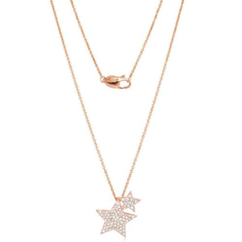 Rose Gold Star Diamond Pendant With Chain