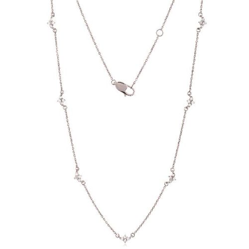 Sterling Silver Diamond Collect Chain Necklace