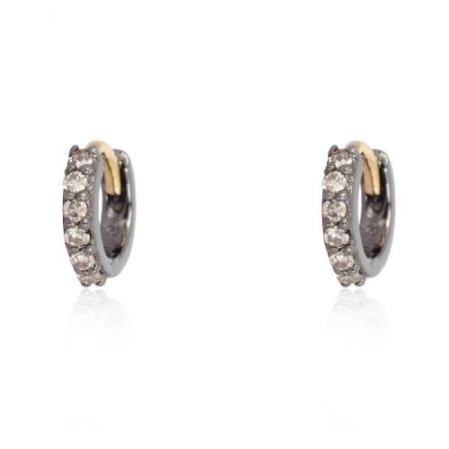 Sterling Silver Diamond Hoop Earrings