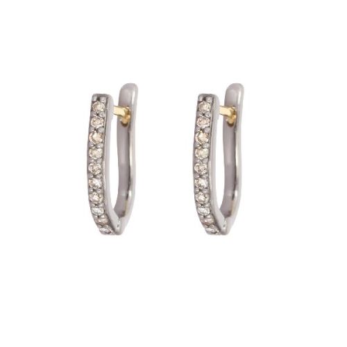 Sterling Silver Diamond Huggie Hoops