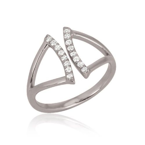 Sterling Silver Diamond Studded Gap Ring, Size : 5 To 20mm