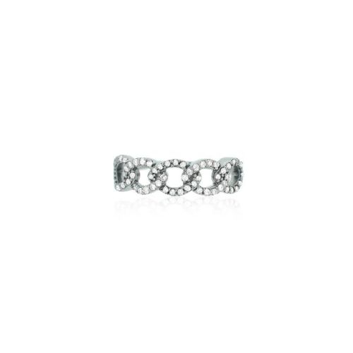 Sterling Silver Link Diamond Ring, Size : 5 To 20mm