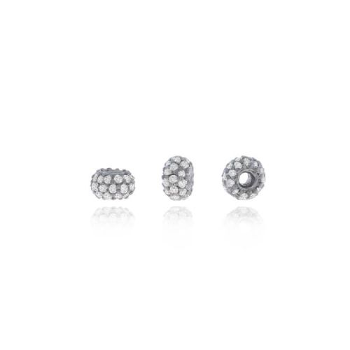 Sterling Silver Three Line Diamond Rondelles