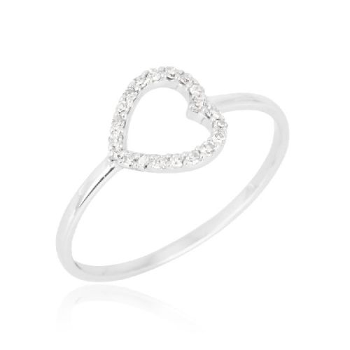 White Gold Open Heart Diamond Ring, Occasion : Daily Wear, Engagement Wear, Gift, Party Wear, Wedding Wear