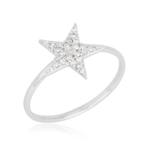 White Gold Star Diamond Ring, Size : 5 To 20mm