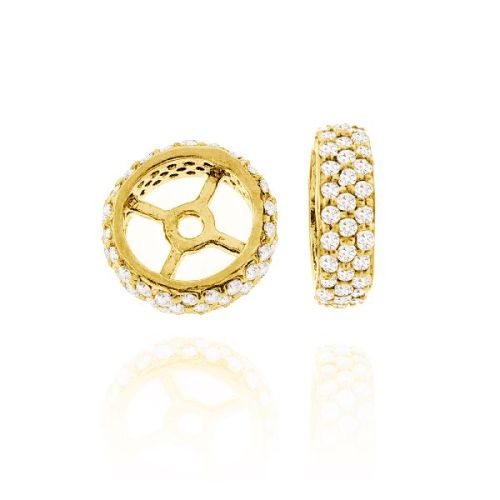 Yellow Gold Double Line Diamond Rondelle