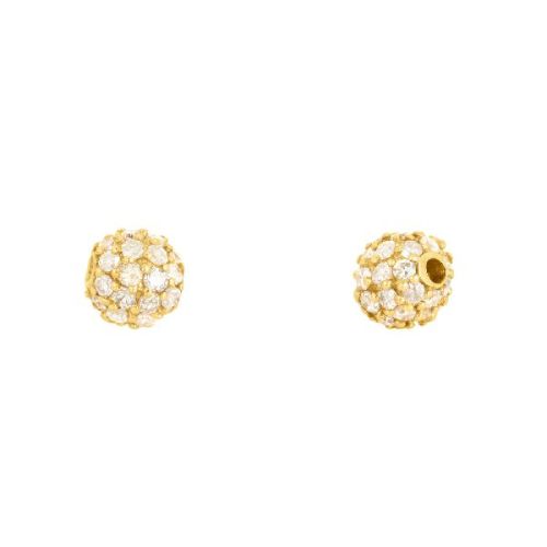 Yellow Gold Pave Diamond Bead