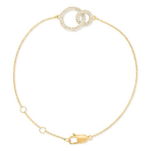 Yellow Gold Two Circle Diamond Bracelet