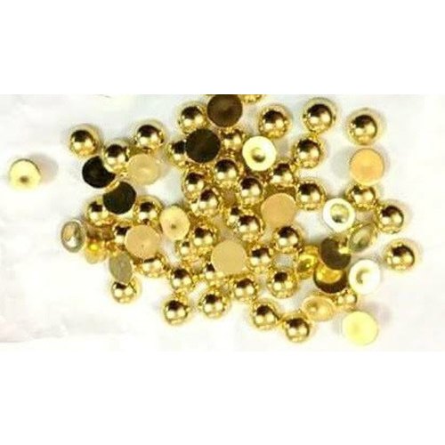 8 Half Round Golden Plastic Beads, Packaging Type : Packet