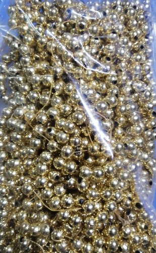 8mm Round Golden Plastic Beads