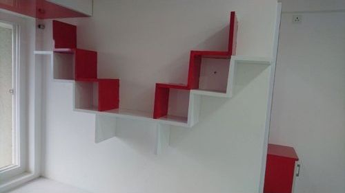 Bana Interior Acrylic Wall Mounted Shelves, For Home Office, Shape : Zig Zag