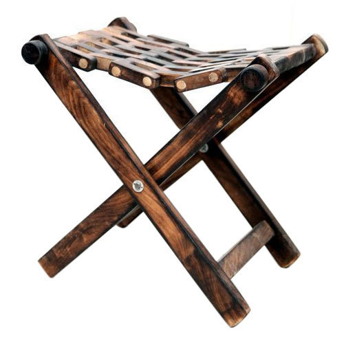 Wood Folding Stool, Color : Wooden