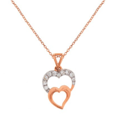 14K Gold and 0.19ct Diamond Pendant, Occasion : Wedding