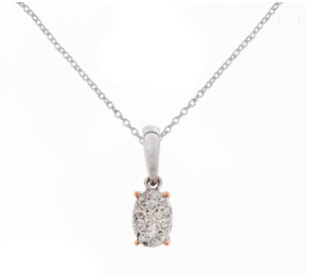 14K Gold and 0.26ct Diamond Pendant, Occasion : Wedding