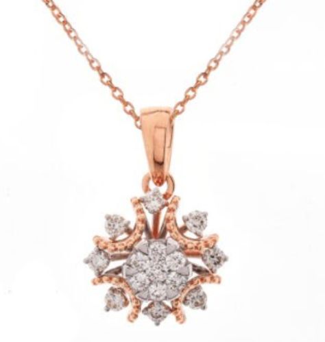 14K Gold and 0.38ct Diamond Pendant, Occasion : Wedding