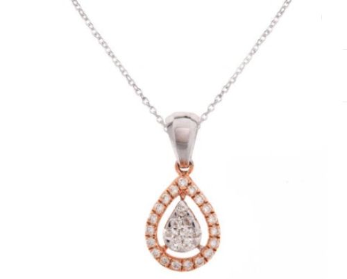 14K Gold and 0.42ct Diamond Pendant, Occasion : Wedding