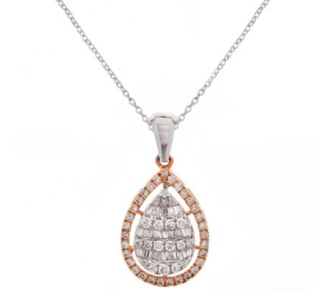 14K Gold and 0.74ct Diamond Pendant, Occasion : Wedding