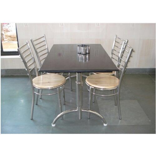 Canteen Table, Color : Black Silver