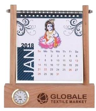 Desktop Calendar Clock Table Stand