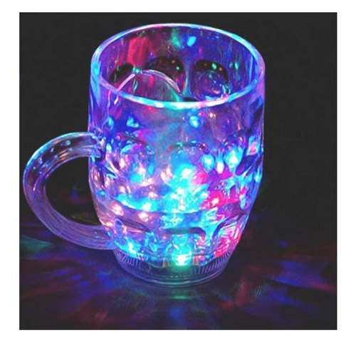 LED Light Glass Mug, Color : Transparent