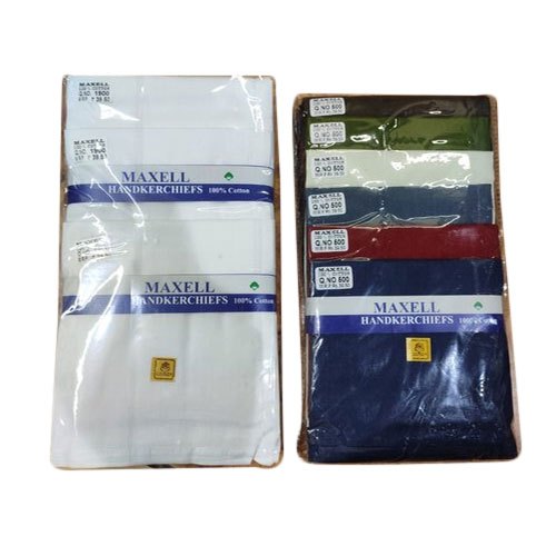 MAXELL Cotton Handkerchief, Pattern : Plain