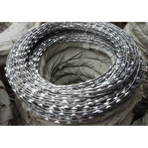 Galvanized Iron Concertina Coil, Razor Type : Single Razor