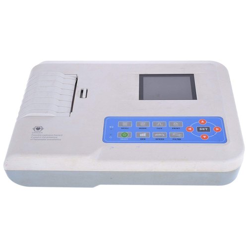ABS Plastic Three Channel ECG Machine, Color : White