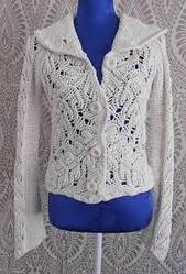 Full Crochet Jacket, Color : White