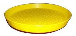 Plastic Chicken Poultry Feeder Trays, Color : Yellow Red