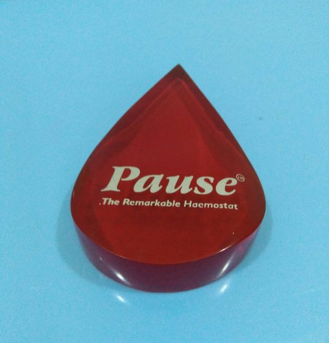 Acrylic Promotional Paper Weight, Color : Red