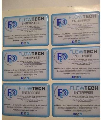 Printed Dome Sticker, Shape : Rectangular